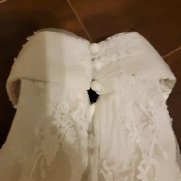 BHLDN Lace Halter Ruffle Peekaboo Maxi Dress Wedding Whimsical Romantic Womens S - Picture 8 of 10